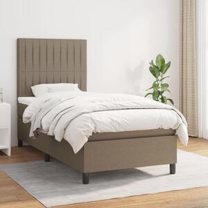 VidaXL Κρεβάτι Boxspring με Στρώμα Taupe 90x200 εκ. Υφασμάτινο