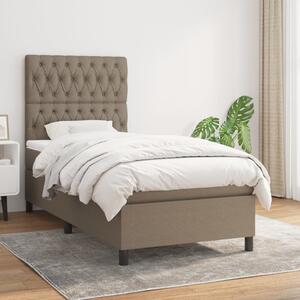 VidaXL Κρεβάτι Boxspring με Στρώμα Taupe 90x200 εκ. Υφασμάτινο