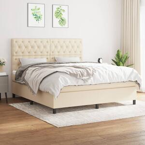 VidaXL Κρεβάτι Boxspring με Στρώμα Κρεμ 160x200 εκ. Υφασμάτινο