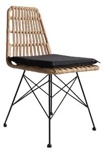 ΚΑΡΕΚΛΑ ΚΗΠΟΥ ARTELIBRE ALFONSE ΦΥΣΙΚΟ/ΜΑΥΡΟ ΜΕΤΑΛΛΟ/RATTAN 47X62X81CM