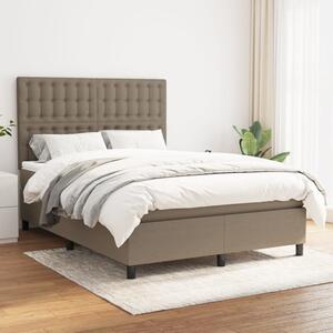 VidaXL Κρεβάτι Boxspring με Στρώμα Taupe 140x200 εκ. Υφασμάτινο