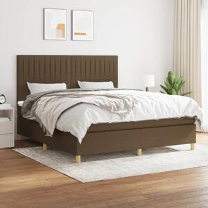 VidaXL Κρεβάτι Boxspring με Στρώμα Σκούρο Καφέ 180x200 εκ Υφασμάτινο