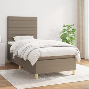 VidaXL Κρεβάτι Boxspring με Στρώμα Taupe 100 x 200 εκ. Υφασμάτινο