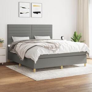 VidaXL Κρεβάτι Boxspring με Στρώμα Σκούρο Γκρι 160x200 εκ Υφασμάτινο