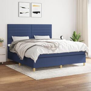 VidaXL Κρεβάτι Boxspring με Στρώμα Μπλε 160x200 εκ. Υφασμάτινο