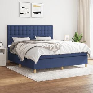 VidaXL Κρεβάτι Boxspring με Στρώμα Μπλε 160x200 εκ. Υφασμάτινο