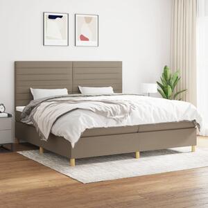 VidaXL Κρεβάτι Boxspring με Στρώμα Taupe 200x200 εκ. Υφασμάτινο