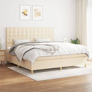 VidaXL Κρεβάτι Boxspring με Στρώμα Κρεμ 200x200 εκ. Υφασμάτινο