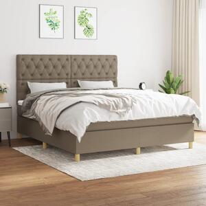 VidaXL Κρεβάτι Boxspring με Στρώμα Taupe 160x200 εκ. Υφασμάτινο