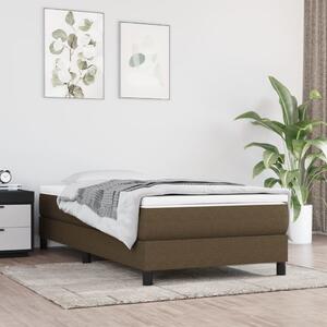 VidaXL Κρεβάτι Boxspring με Στρώμα Σκούρο Καφέ 90x200 εκ. Υφασμάτινο