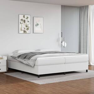 VidaXL Κρεβάτι Boxspring με Στρώμα Λευκό 200x200 εκ. Συνθετικό Δέρμα