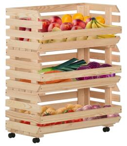 VidaXL Τρόλεϊ Λαχανικών 77 x 30 x 80 εκ. από Μασίφ Ξύλο Πεύκου