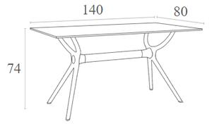 AIR ΤΡΑΠΕΖΙ 140Χ80Χ74ΕΚ. WHITE LAMINATE 12MM