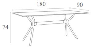 AIR ΤΡΑΠΕΖΙ 180Χ90Χ74ΕΚ. BLACK LAMINATE 12MM