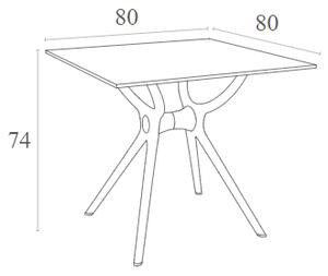 AIR ΤΡΑΠΕΖΙ 80Χ80Χ74ΕΚ. WHITE LAMINATE 12MM