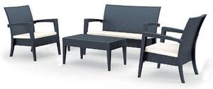 MIAMI ΣΕΤ DARK GREY(2ΠΟ+1ΚΑ+ΤΡΑΠ92Χ53+ΜΑ ΠΟΛ/ΝΙΟΥ - SIESTA