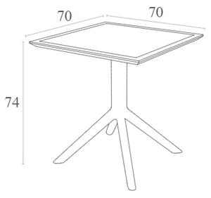 SKY WHITE 70X70X74ΕΚ. ΤΡΑΠΕΖΙ ΠΟΛ/ΝΙΟΥ