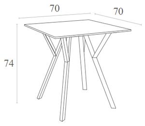 MAX ΤΡΑΠΕΖΙ 70Χ70Χ74ΕΚ. WHITE LAMINATE 12MM