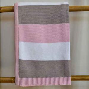 Κουβέρτα Βρεφική Πλεκτή 3095 Thin Stripes Pink Nexttoo