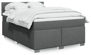 VidaXL Κρεβάτι Boxspring με Στρώμα Σκούρο Γκρι 160x200 εκ Υφασμάτινο