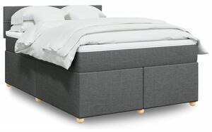 VidaXL Κρεβάτι Boxspring με Στρώμα Σκούρο Γκρι 160x200 εκ Υφασμάτινο