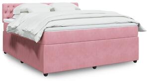 VidaXL Κρεβάτι Boxspring με Στρώμα Ροζ 180x200 εκ. Βελούδινο