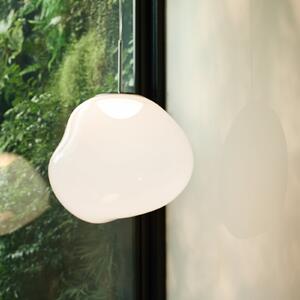 Tom Dixon LED κρεμαστή λάμπα Melt, Ø 50 cm, οπαλίνα/ασημί, ρυθμιζόμενος, Λευκό, Σαλόνι / τραπεζαρία, Πλαστικό, σχεδιασμός