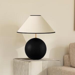 Globen Lighting Επιτραπέζια λάμπα IRIS, μπεζ/μαύρο, ύψος 39 cm, Μπεζ, Σαλόνι / τραπεζαρία, Ύφασμα / Κλωστοϋφαντουργία, Vintage