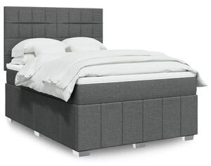 VidaXL Κρεβάτι Boxspring με Στρώμα Σκούρο Γκρι 140x200 εκ Υφασμάτινο