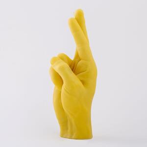 Κερί Crossed Fingers 22x9x8 Yellow Candle Hand