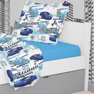 Μαξιλαροθήκη Παιδική Εμπριμέ Speed Racer 291 Rotary Print White-Blue DimCol