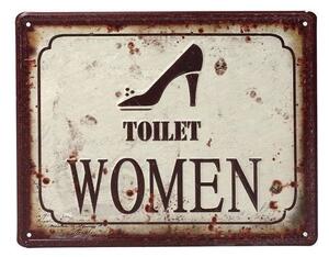 Διακοσμητική Ταμπέλα Toilet Women LOG201 Κόκκινο-Μπεζ 20X25Cm Espiel