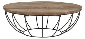 TS Wood Τραπέζι σαλονιού Berta μαύρο από ξύλο Teak 60x35cm - 062023