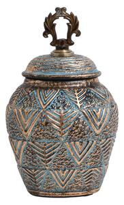 Βάζο 818685 373-121-635 18x12x28cm Turquoise-Gold