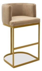 Σκαμπό Μπαρ Viv 110-000018 54x50x95cm Beige-Gold