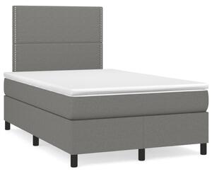 VidaXL Κρεβάτι Boxspring με Στρώμα Σκούρο Γκρι 120x190 εκ Υφασμάτινο