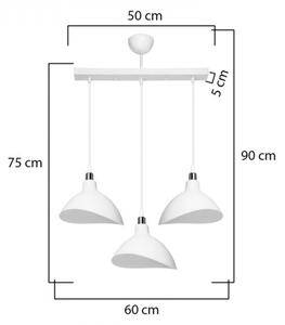 Φωτιστικό οροφής τρίφωτο Triha pakoworld pp σε λευκή απόχρωση 60x22x90εκ