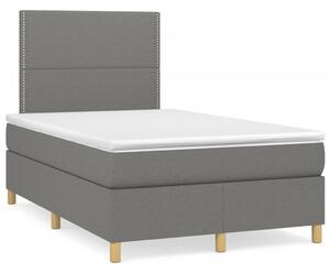 VidaXL Κρεβάτι Boxspring με Στρώμα Σκούρο Γκρι 120x190 εκ Υφασμάτινο