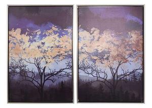 Κάδρο Trees Blue Sky 373-00-479 40x3x60cm Dark Blue-Brown Σετ 2τμχ