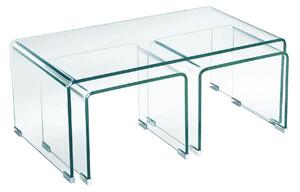 Τραπεζάκια Σετ Glasser Clear ΕΜ733 90X50X38 cm