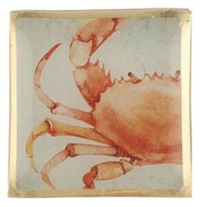 Διακοσμητική Πιατέλα Crab 02.1073501 10x10cm Γυάλινη Multi