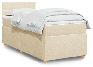 VidaXL Κρεβάτι Boxspring με Στρώμα Κρεμ 100 x 200 εκ. Υφασμάτινο