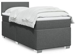 VidaXL Κρεβάτι Boxspring με Στρώμα Σκούρο Γκρι 90x200 εκ. Υφασμάτινο