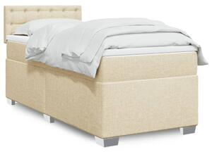 VidaXL Κρεβάτι Boxspring με Στρώμα Κρεμ 80 x 200 εκ. Υφασμάτινο