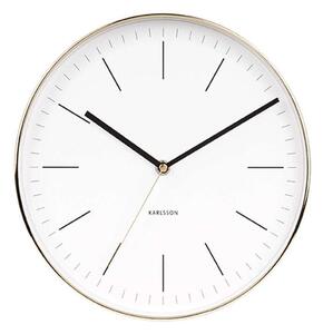 Ρολόι Τοιχού Minimal KA5695WH Φ27,5cm Μεταλλικό White-Gold Karlsson