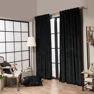 Κουρτίνα Velvet Με Τρέσα 06 Black 140x260cm Teoran