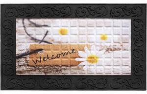 Πατάκι Εισόδου Venga 004 Welcome Daisies 45X75cm Black-Beige Sdim