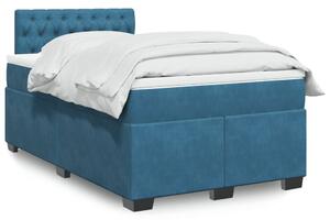 VidaXL Κρεβάτι Boxspring με Στρώμα Σκούρο Μπλε 120x200 εκ. Βελούδινο