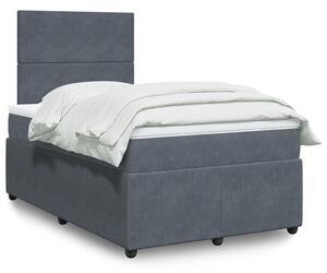 VidaXL Κρεβάτι Boxspring με Στρώμα Σκούρο Γκρι 120x190 εκ. Βελούδινο