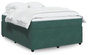 VidaXL Κρεβάτι Boxspring με Στρώμα Σκούρο Πράσινο 140x200εκ. Βελούδινο